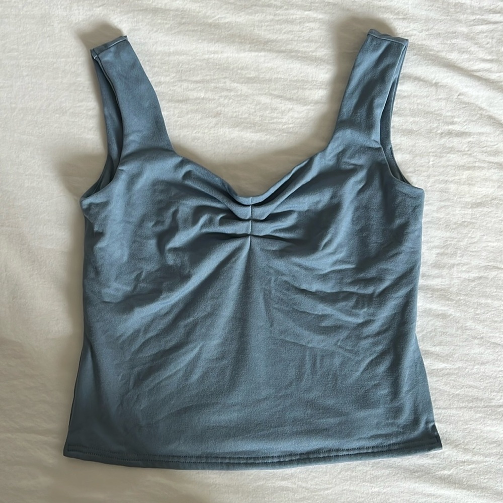 ash blue crop tank top